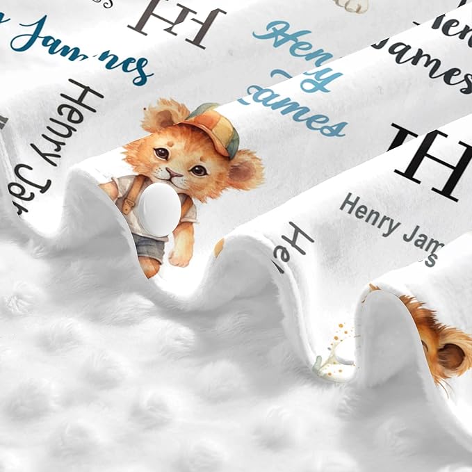 Personalized Baby Car Seat Canopy Minky Lion Baby Blanket Custom Name Baby Car Seat Cover Girls Boys Infant Newborn Carseat Canopy Nursing Cover for Stroller Car Seat Canopies