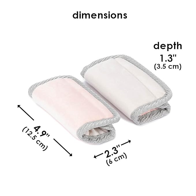 Diono Soft Wraps Car Seat Straps, Shoulder Pads for Baby, Infant, Toddler, 2 Pack Reversible Soft Seat Belt Cushion and Stroller Harness Covers Helps Prevent Strap Irritation, Pink
