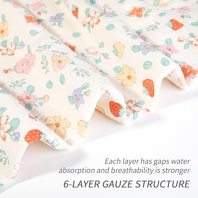 Hooded Towel Muslin Hooded Towel Made from Organic Cotton 6-Layer Cotton Bath Towel, Soft Bath Towels for Toddler Baby,Toddler Towels with Hood for Girl