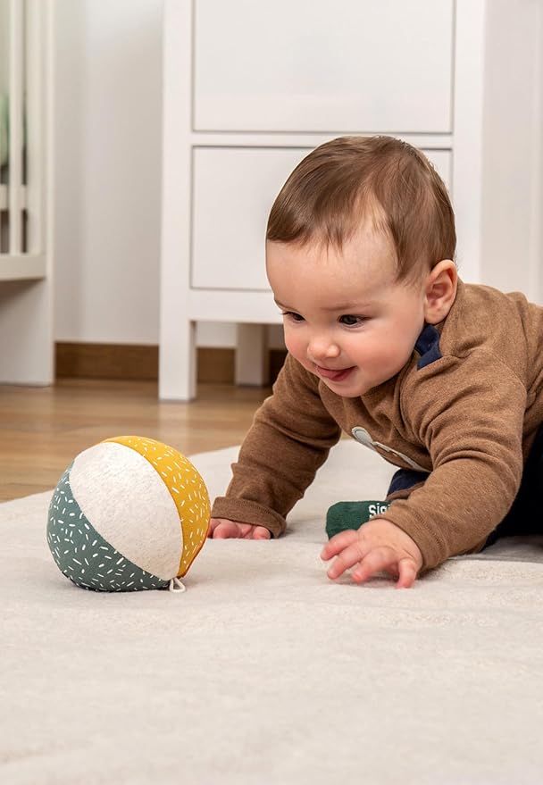 Sigikid 43166 Soft Textile Baby Play Ball, Multicoloured/11 cm