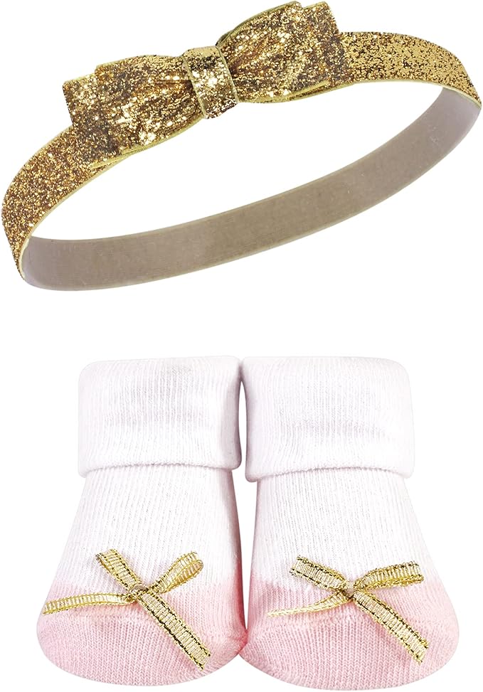 Hudson Baby Girl's Headband and Socks Giftset