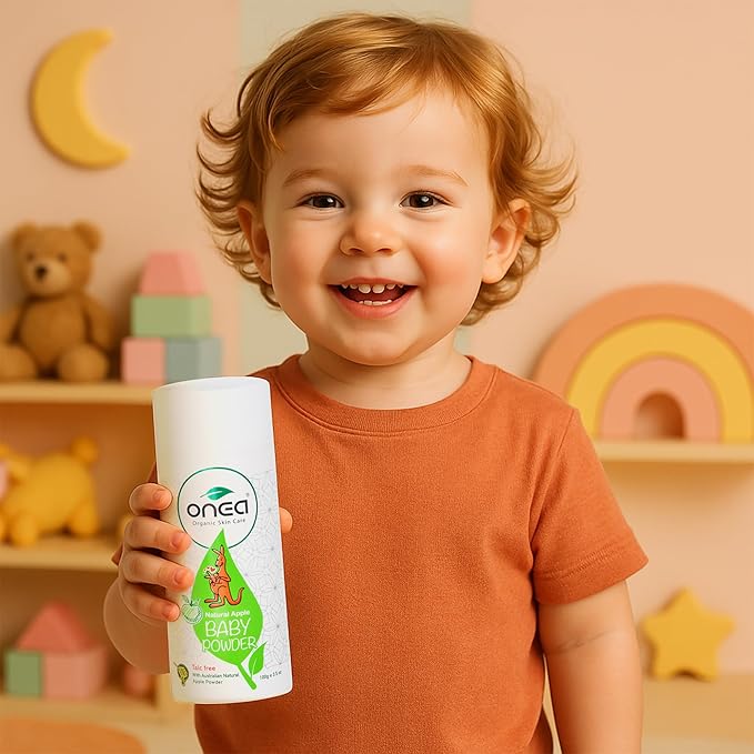 ONEA Natural Apple Baby Powder - Talc-Free, Preservative-Free Natural Body Powder - Reduced Risk of Skin Irritation - Prevents Diaper Rash - 3.5 oz