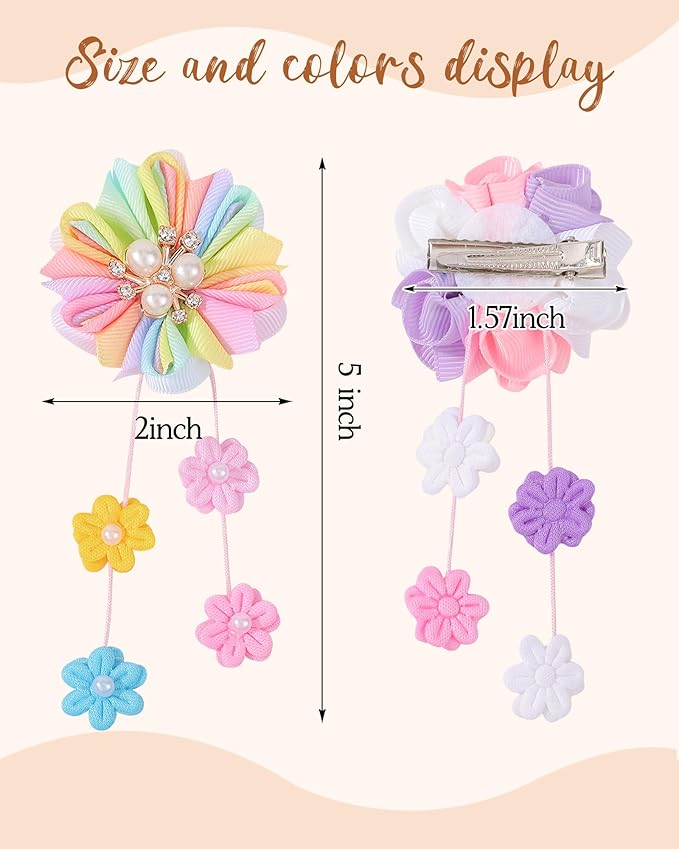 doboi 6PCS Baby Girl Hair Bows Clips Flower Hair Accessories Alligator Hair Clips for Girls Toddler Kids