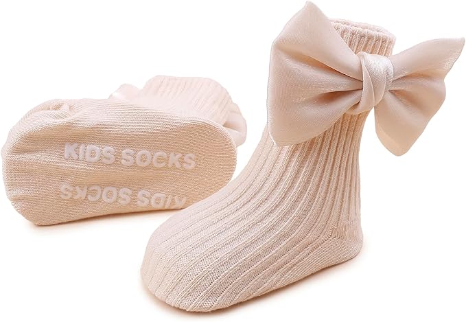 Baby Girls Headband & Socks Set, Cute Socks with Flower Hair Bows Baby Accessories Gifts for Newborn Infant Toddler