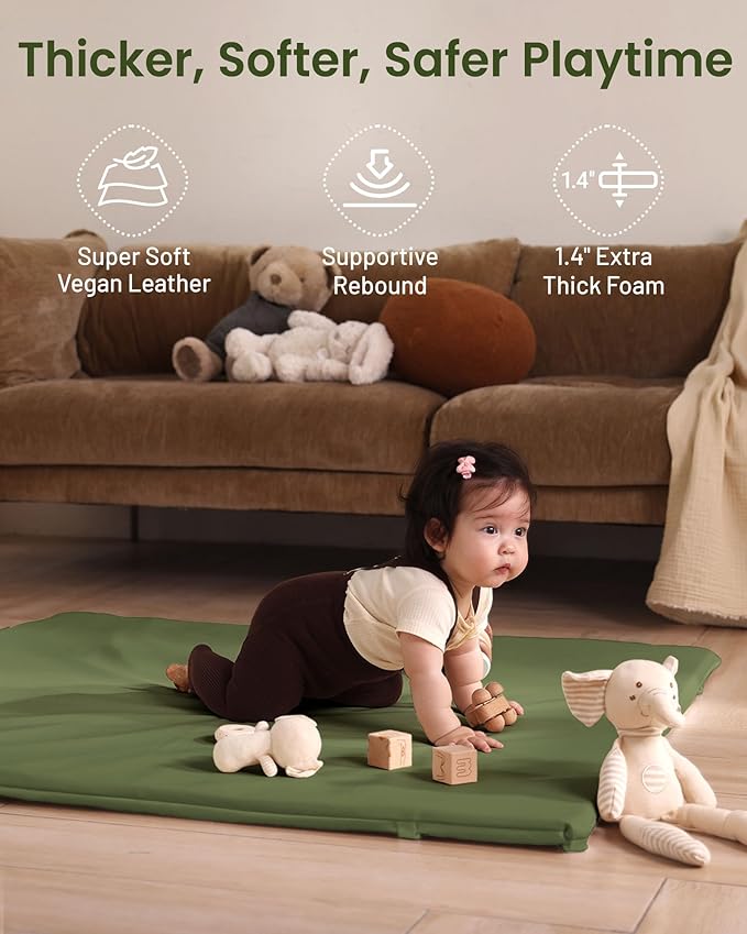 Hikiddy Baby Floor Play Mat : 2-in-1 Padded Foam Play Mat for Playpen & Ball Pit for Infants and Toddlers