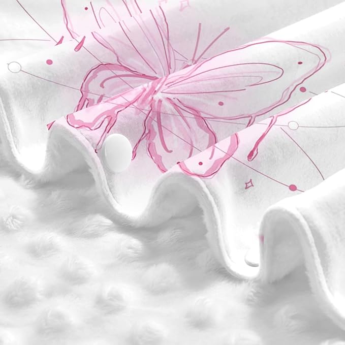Personalized Baby Car Seat Canopy with Name, Custom Stroller Baby Car Seat Covers for Girls, Minky Nursing Carseat Cover for Breastfeeding, Car Seat Canopies for Infant Newborn(Butterfly Pink)