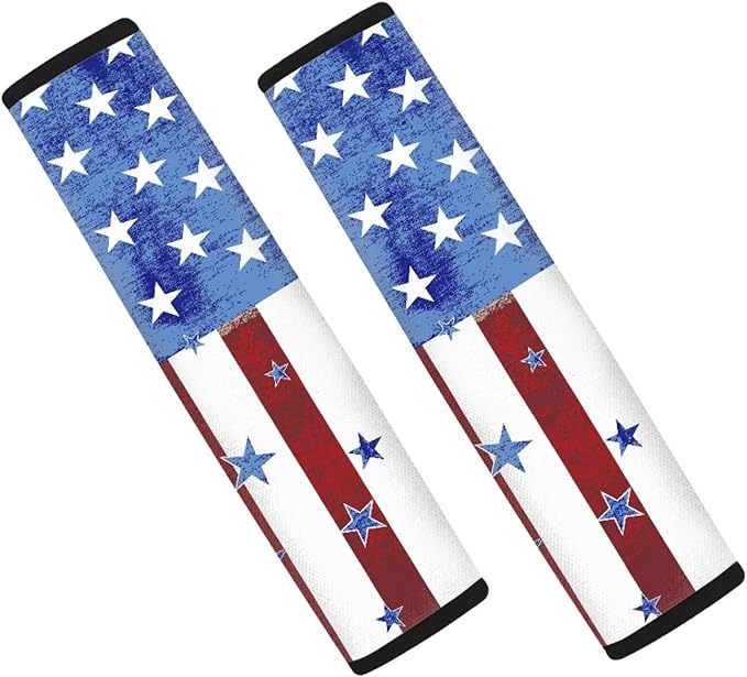 American Flag 2 Pack Seat Belt Cover Car Seat Shoulder Strap Pads Seat Belt Pad Seatbelt Covers Compatible with Most Car Accessories for Women
