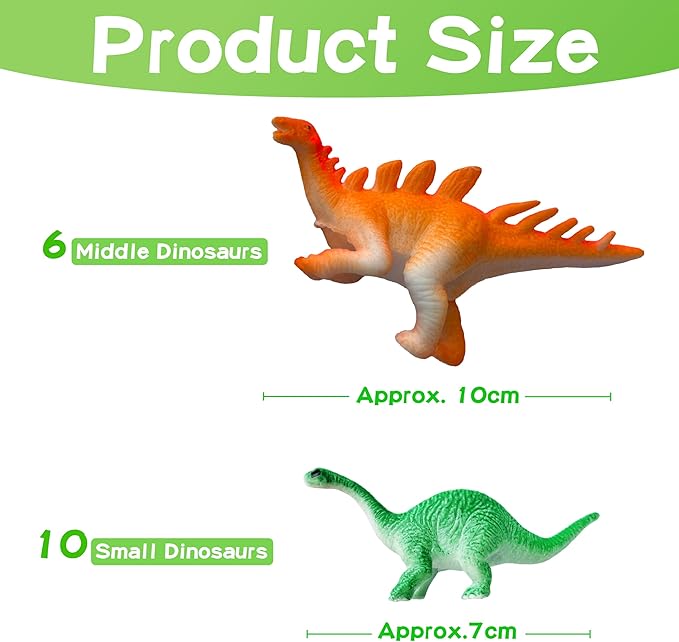 Dinosaur Series - 16pcs Temperature Color Changing Bath Toys, Water Table Toy for Easter Egg Fillers,Goodie Bags Fillers,Themed Party,Classroom Rewards,Carnival Prize, for Kids 3+