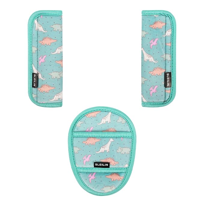 3 Pcs Car Seat Straps Shoulder Pads Suit for Kids : Ultra-Soft Child Car Seat Strap Covers, Kids Car Seat Strap Pads, Cute Plush Printed Seat Belt Covers, Hip Support, for Pushchair, Baby Stroller