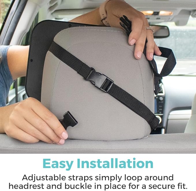 Toddleroo by North States - Deluxe LED Baby Car Mirror with Light: Rear Facing Car Seat Mirror for Baby - Wide View & Shatterproof - Black