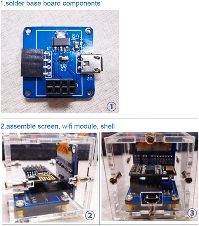 Digital Electronic Mini Clock DIY Kit DIY Alarm Clock DIY Timing Module Kit DIY Electronics Kit for for Learning and Teaching Project,Acrylic Shell Organic Light Emitting Diode Display, DC5V