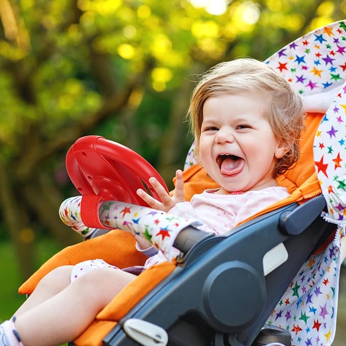 Accmor Stroller Steering Wheel Toy, Simulated Steering Wheel for Stroller Shopping Carts Cart Universal Detachable Pretend Driving Funny Toy Attachment