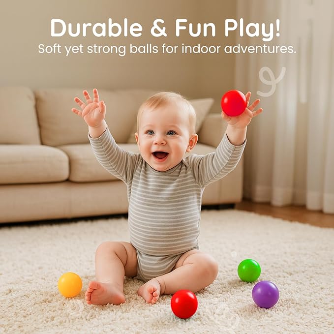 Botabee Set of 5 Multi-Colored Replacement Balls for Ball Popper Toys in Assorted Colors - Vibrant and Durable Plastic