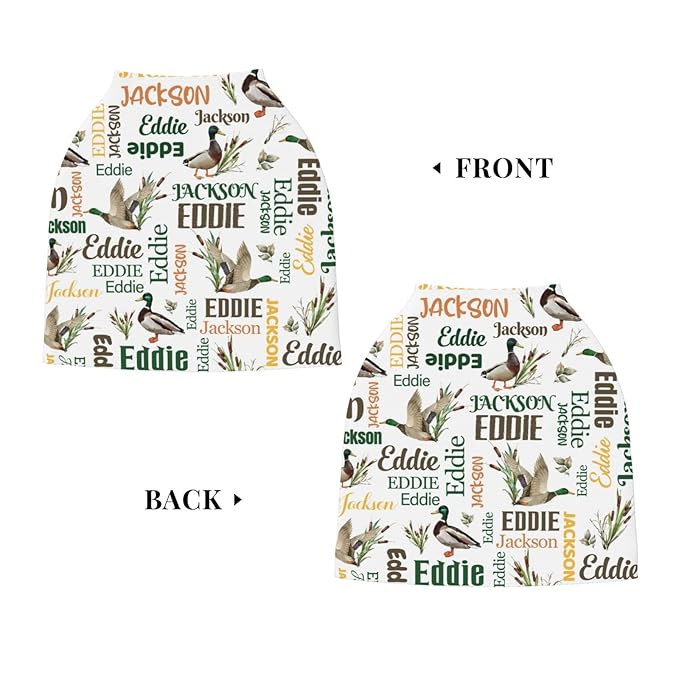 Personalized Baby Car Seat Cover for Boys Girls, Custom Wild Ducks Nursing Covers for Breastfeeding with Name, Infant Stroller Cover, Baby Carseat Canopy for Newborn, Multiuse Car Seat Canopies