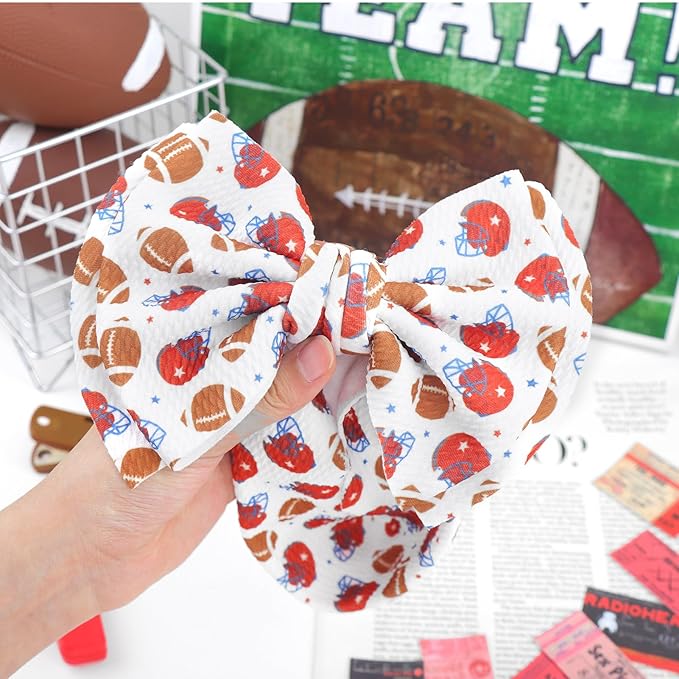 Football Baby Bow Headbands for Girls Super Bowl Infants Hair Accessories Newborn Infant Toddlers Baby Girl Football Outfit