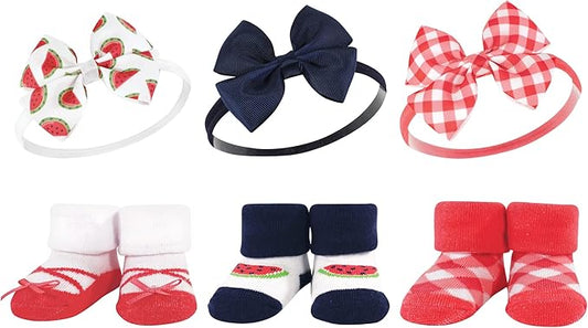 Hudson Baby Girl's Headband and Socks Giftset
