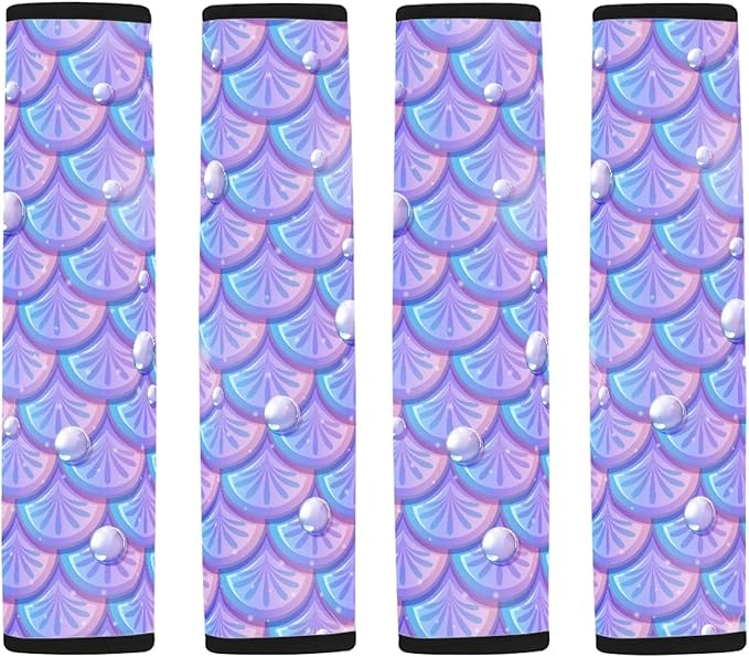 Mermaid Scale Car Seat Belt Cover Pad 2-Piece Super Soft Comfortable Shoulder Seatbelt Pads Cushions