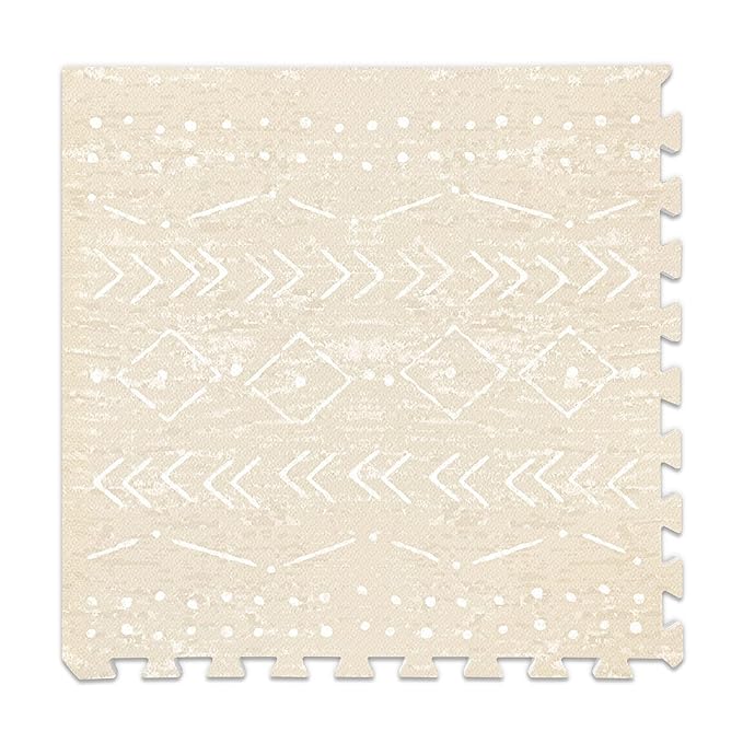 Lillefolk Baby Play Mat for Floor – 4x6ft Beige | Soft Non Toxic Premium EVA Foam Tiles for Tummy Time, Crawling & Playroom – Waterproof Interlocking Floor Mat for Babies & Toddlers (6 Tiles)