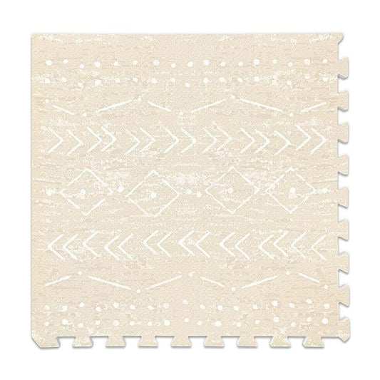 Lillefolk Baby Play Mat for Floor – 4x6ft Beige | Soft Non Toxic Premium EVA Foam Tiles for Tummy Time, Crawling & Playroom – Waterproof Interlocking Floor Mat for Babies & Toddlers (6 Tiles)