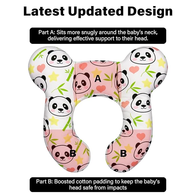 Baby Neck Pillow - Upgraded Baby Support Travel Head Pillow, Portable Headrest for Toddlers & Children for Car Rides, Planes, Road Trips (A9)