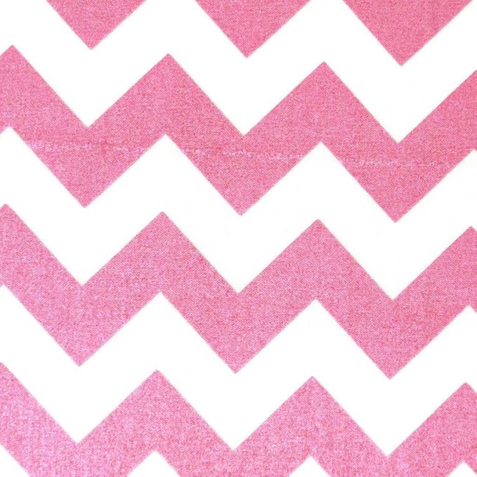 SheetWorld Baby Fitted Pack N Play Sheet Fits Graco 27 x 39 inches, 100% Cotton Woven Sheet, Unisex Boy Girl, Sparkly Pink Chevron, Made in USA