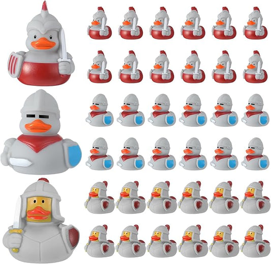 Sotiff 36 Pcs Medieval Rubber Duckies Knight Character Funny Military Rubber Ducks for Carnival Birthday Theme Decor Supplies