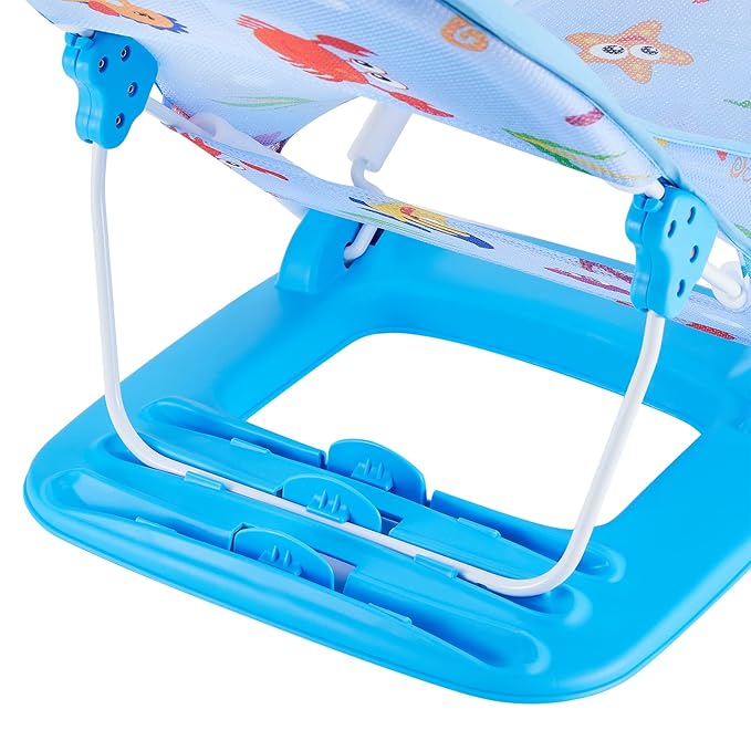 Foldable Baby Bather With 3 Adjustable Reclining Positions for Use in Sink or Bathtub - Newborn Infant Support 0-12 Months (Blue-01)
