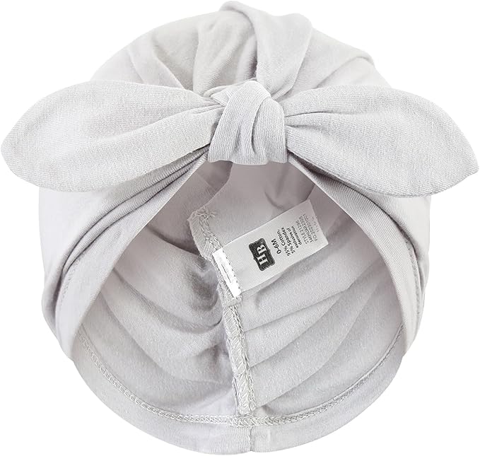 Hudson Baby Infant Girls Turban Cotton Headwraps, 0-24 Months