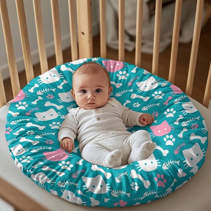 Newborn Lounger Cover, Cat Paw Print Removable Newborn Lounger Cover Soft Baby Lounger Slipcover Stretchy Infant Lounger Pillow Cover for Boys Girls