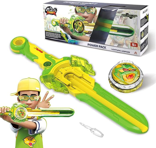 Infinity Nado Spinning top for Kids Metal Toy Kids Battle Tops Spinning Tops Spinning Tops Kids Spinning Tops Kids Age 5 6 7 8 9 10 11 12 Years Old, Power Pack Lightning Leopard