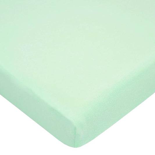 American Baby Company 100% Natural Cotton Fitted Pack and Play Sheet 39" x 27" - Soft & Breathable Pack N Play Sheet for Playpen, Playard & Mini Crib Mattress, Mint, for Boys & Girls