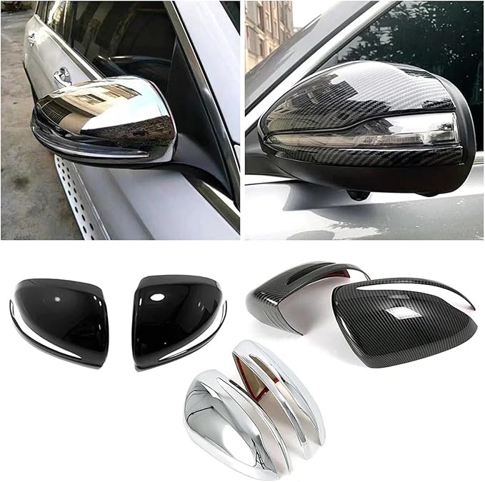 Compatible For Mercedes Benz B C E S GLA GLB GLC W247 W205 W213 W222 H247 X247 X253 Car Side Rearview Mirror Refit Cover Trim Anti Scratch(LHD Chrome Color)