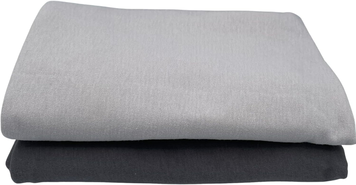 Pack N Play Sheets Fitted 27 x 39, Compatible with Graco Pack N Play or Similar - 100% Jersey Cotton - Soft, Durable & Hypoallergenic, 2-Pack, Light & Dark Grey, by SheetWorld, Made in USA