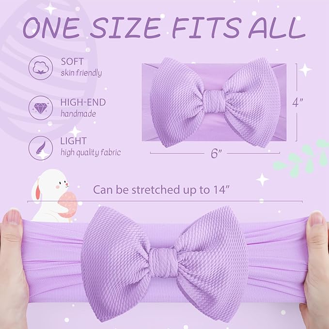 Easter Bows for Girls Rabbit Cheer Bow Baby Girl Headbands Easter Bunny Hairbands Hair Accessories Hair Bows for Girls Infant Easter Gift