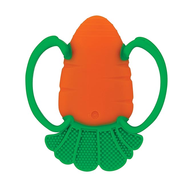 Nuby 2 Handle Silicone Fruit and Veggie Teether - 3+ Months, Assorted, 1pk