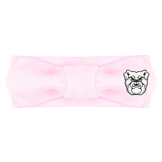Creative Knitwear Butler Bulldogs Infant Girls Pink Solid Hair Knot Headband Embroidered Logo - Size Newborn - 4T