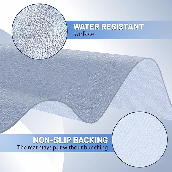 Drydiet 55x70 Inch Extra Large Craft & Painting Floor Mat - Waterproof Non-Slip PVC Art Rug, Floor Protector for Easel Painting Pottery Messy Projects, Washable Roll-up Spill Mat(Gray, Plain)