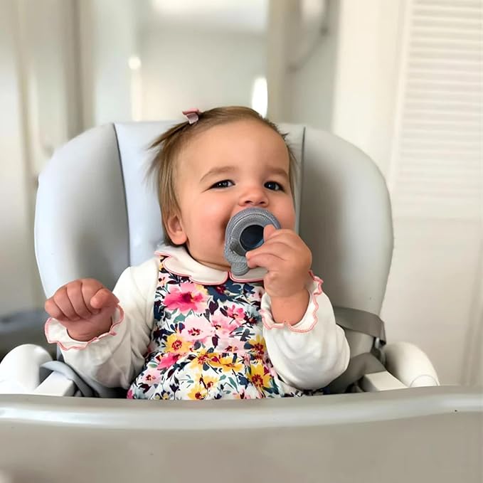 TalkTools® Silicone Baby Food Feeder with Tray, Fresh/Frozen Fruit Feeder for Babies, Teething Soothing, BPA-Free, Easy-Clean, Dishwasher Safe