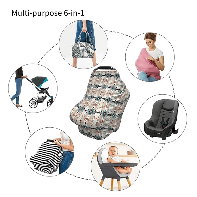 Aztec Pint Baby Car Seat Cover, Multi Use Stroller Cover, Western Baby Stuff