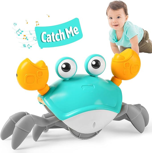 Hirger Crawling Crab Baby Toy, Dancing Walking Infant Toy for Tummy Time, Sensory Toy for 3-6-12-18 Months Babies & Toddlers 1-2-3, Musical Birthday Gift for Boys Girls