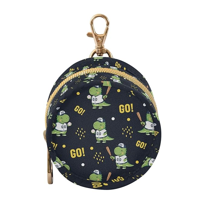 Cartoon Baseball Dinosaur Print Pacifier Holder Case for Diaper Bag Portable Travel Pacifier Storage Case with Clip Newborn Baby Pouch for Baby Boys Girls Purse Outdoor