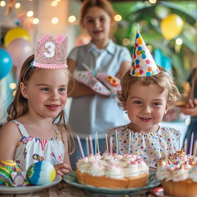 Boy Girl Birthday Crown, Prince Princess Birthday Hat Headband Tiara Crown Cake Photo Prop Party Decorations