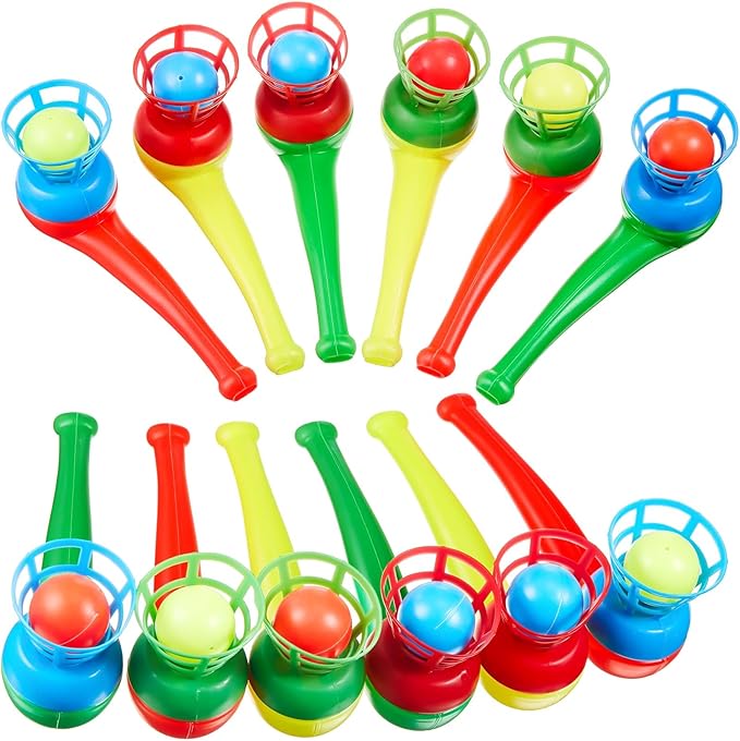 Liliful 30 Pcs Ball Blowing Toy Floating Blow Pipe Balls Stress Reliever Floating Balls Balance Blowing Toy for Birthday Party Balance Game Favors Gift Bag Stuffers Random Color