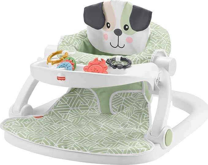 Fisher-Price Baby Portable Baby Chair Sit-Me-Up Floor Seat with Snack Tray and Developmental Toys, Puppy Perfection [Amazon Exclusive] & Kick & Play Piano Gym