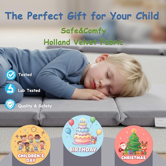 Tiita Kids Nap Mat, Foldable Play Mat, Sleeping Pad