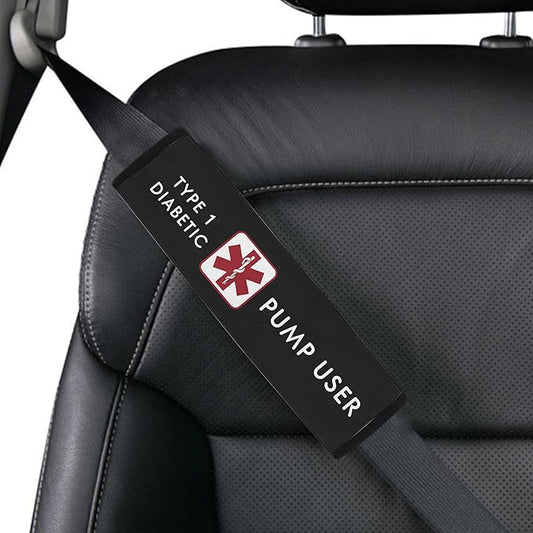 Type 1 Diabetic Pump User Custom Size Medical Alert Car Seat Belt Cover for Adults Girls and Boys Safety Seatbelt Belt Strap Shoulder Pad for a More Comfortable Driving 73