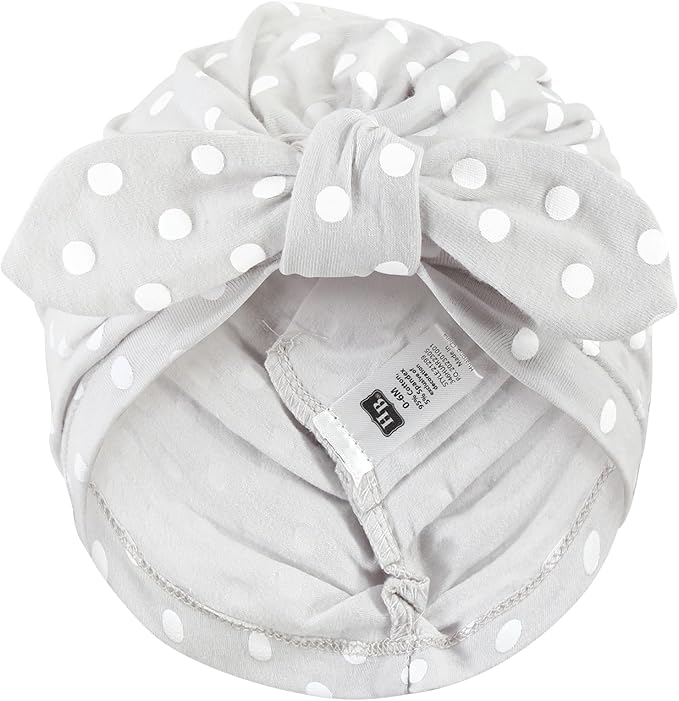 Hudson Baby Infant Girls Turban Cotton Headwraps, 0-24 Months