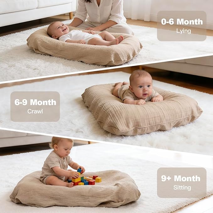 Baby Lounger - Snuggle Cozy Me Infant Lounger for Newborns | Breathable & Soft, Portable Awake-Time Pad, Essential Baby Gift (Lounger Cover Included)