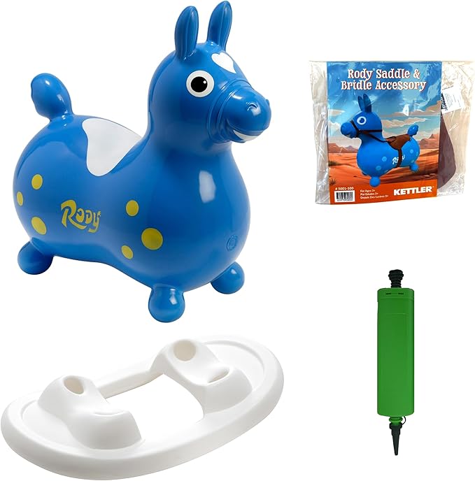 Gymnic Rody with Rocking Base and Saddle (Blue Rody & Rocking Base with Saddle)
