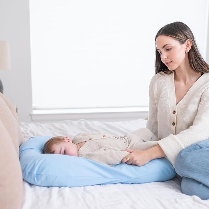 100% Waterproof Baby Lounger Cover - 2-Ply Organic Cotton Slipcovers Keep Your Lounger Clean & Your Baby Comfy - Machine Washable - (Lounger Not Included) - Blue